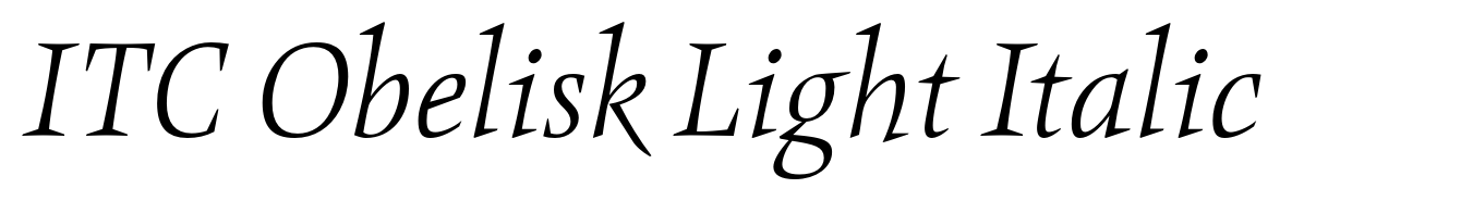 ITC Obelisk Light Italic